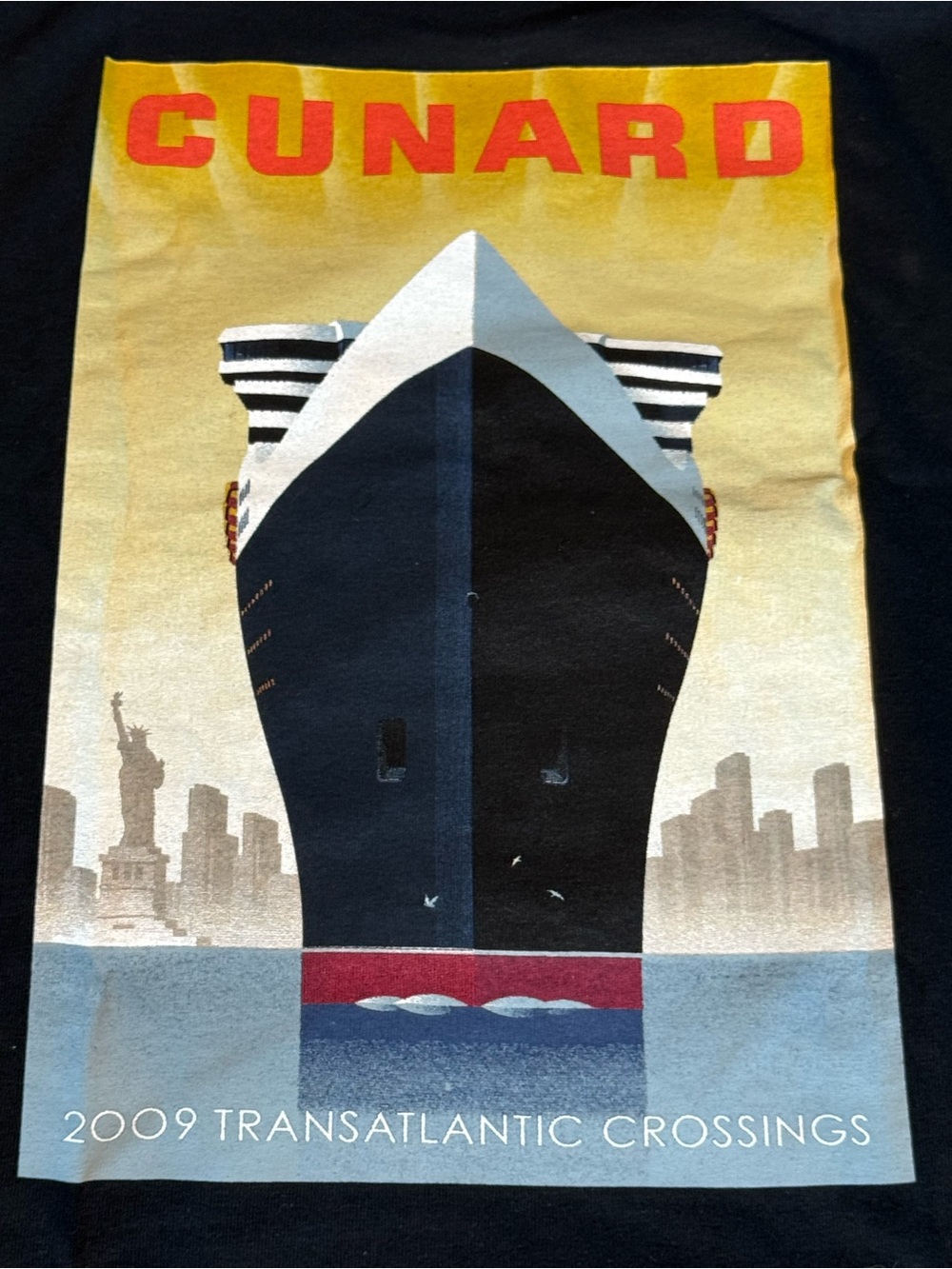 Queen Mary 2 Cunard 2009 Transatlantic Crossings Graphic T Shirt 2XL
